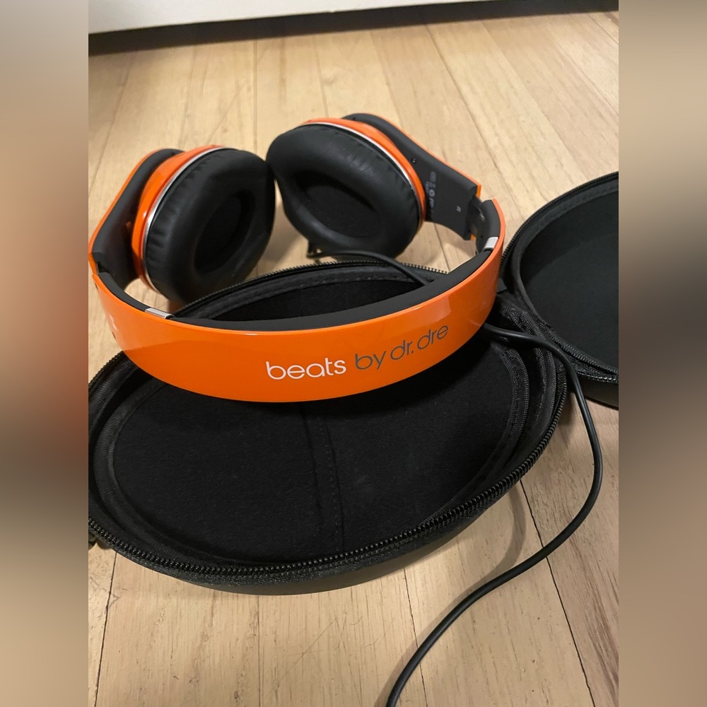 Beats Studio By Dre Orange Orange Over-Ear Headphones with Case